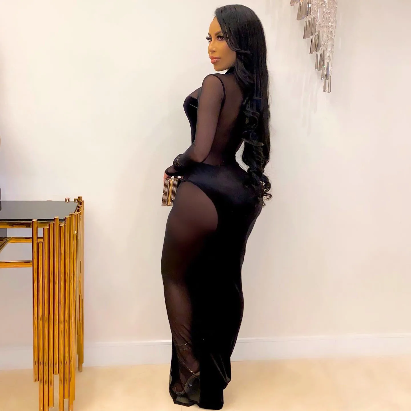 ANJAMANOR Sexy Black Maxi Dresses for Women Party Club Outfits Mall Goth Velvet Mesh Patchwork Long Sleeve Bodycon Dess D35-CB27
ANJAMANOR Sexy Black Maxi Dresses for Women Party Club Outfits Mall Goth Velvet Mesh Patchwork Long Sleeve Bodycon Dess D35-CB27