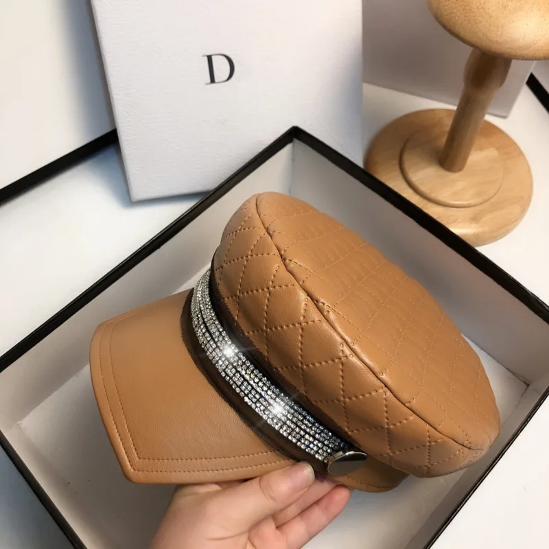 Fashion Military Hat Autumn Winter Sailor Hat For Women Flat Top Captain Cap PU Leather Beret Hat Korean Fashion Navy Cap
Fashion Military Hat Autumn Winter Sailor Hat For Women Flat Top Captain Cap PU Leather Beret Hat Korean Fashion Navy Cap