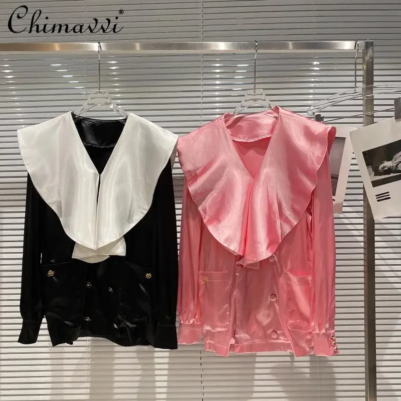 Осень 2021, новинка, модное воротник «Лотос», тонкое пальто из мерсеризированного хлопка с двойными карманами и длинными рукавами, свободные ... 
Осень 2021, новинка, модное воротник «Лотос», тонкое пальто из мерсеризированного хлопка с двойными карманами и длинными рукавами, свободные ...