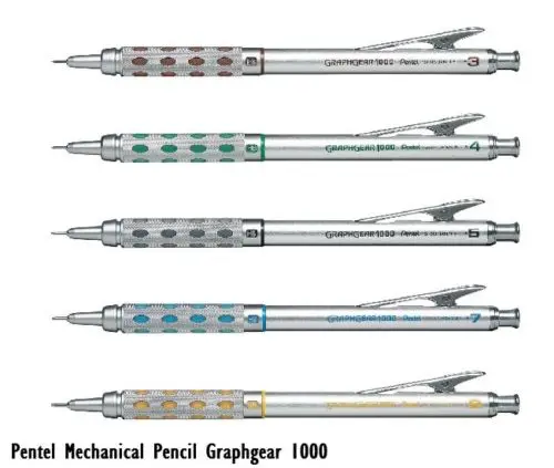 

Pentel GraphGear 1000 Aluminum Barrel High Quality Drafting Mechanical Pencil 0.3/0.5/0.7/0.9 Office and School Supplies