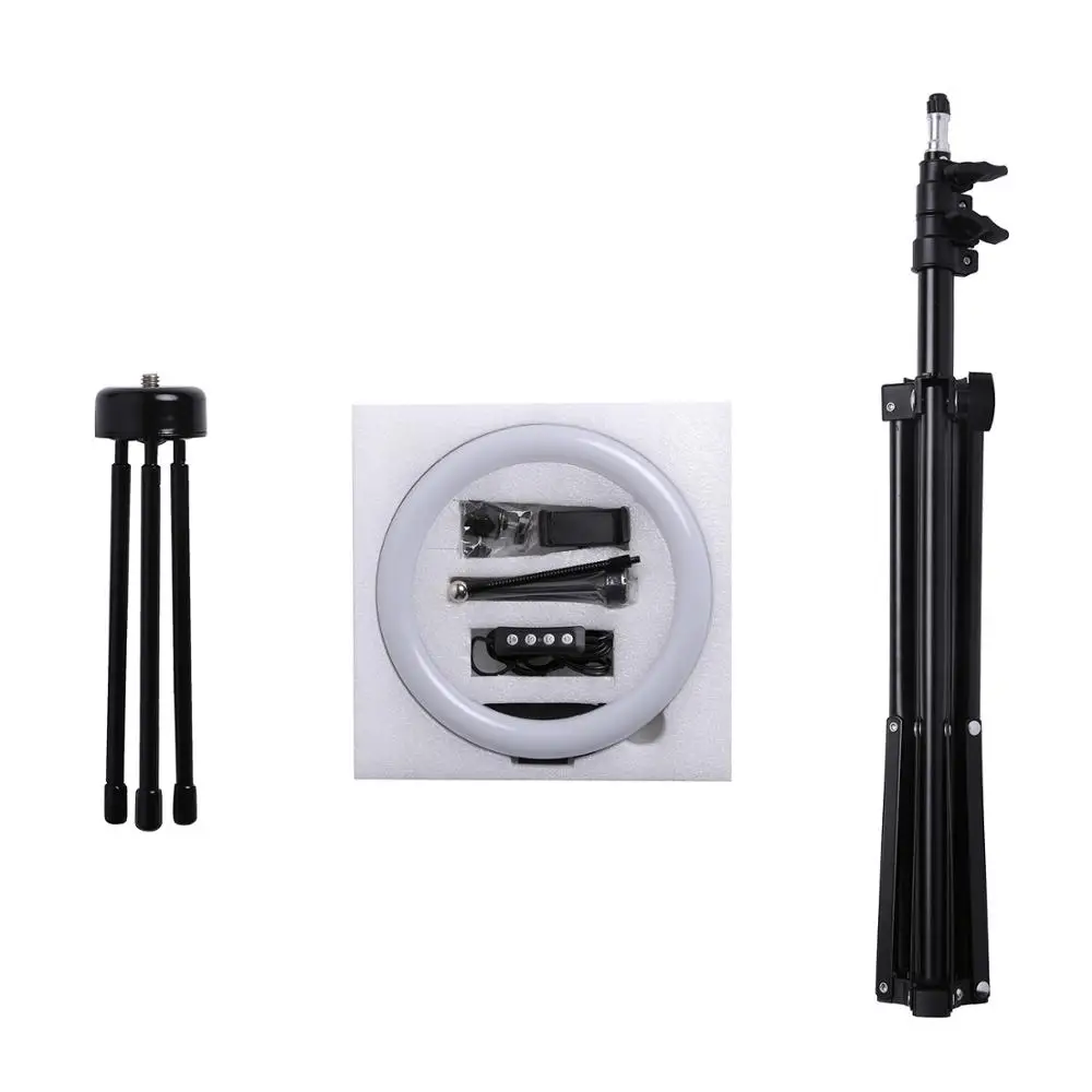26cm 10 inch Selfie Ring LED Light with Stand Tripod Photography studio Ring Lamps for Phone TikTok Youtube Makeup Video Vlog
26cm 10 inch Selfie Ring LED Light with Stand Tripod Photography studio Ring Lamps for Phone TikTok Youtube Makeup Video Vlog