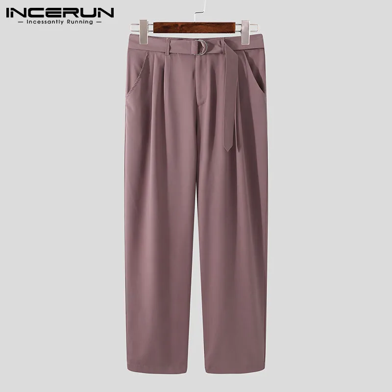 2021 Men Straight Pants Korean Solid Color Joggers Streetwear Trousers With Belt Pockets Loose Casual Pantalones Hombre INCERUN
2021 Men Straight Pants Korean Solid Color Joggers Streetwear Trousers With Belt Pockets Loose Casual Pantalones Hombre INCERUN
