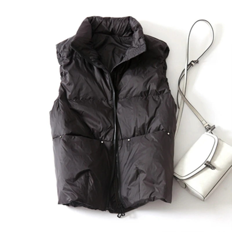 Collar Vest Waistcoat Windproof Lightweight Gilet Warm Female Duck Down Coat Sleeveless 2021 Winter Women's Warm Solid Stand
Collar Vest Waistcoat Windproof Lightweight Gilet Warm Female Duck Down Coat Sleeveless 2021 Winter Women's Warm Solid Stand