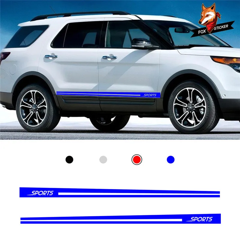 1 pair Car Side Stripes Skirts Graphics Sticker Decals Racing Sport Stickers Vinyl for Ford Explorer
1 pair Car Side Stripes Skirts Graphics Sticker Decals Racing Sport Stickers Vinyl for Ford Explorer