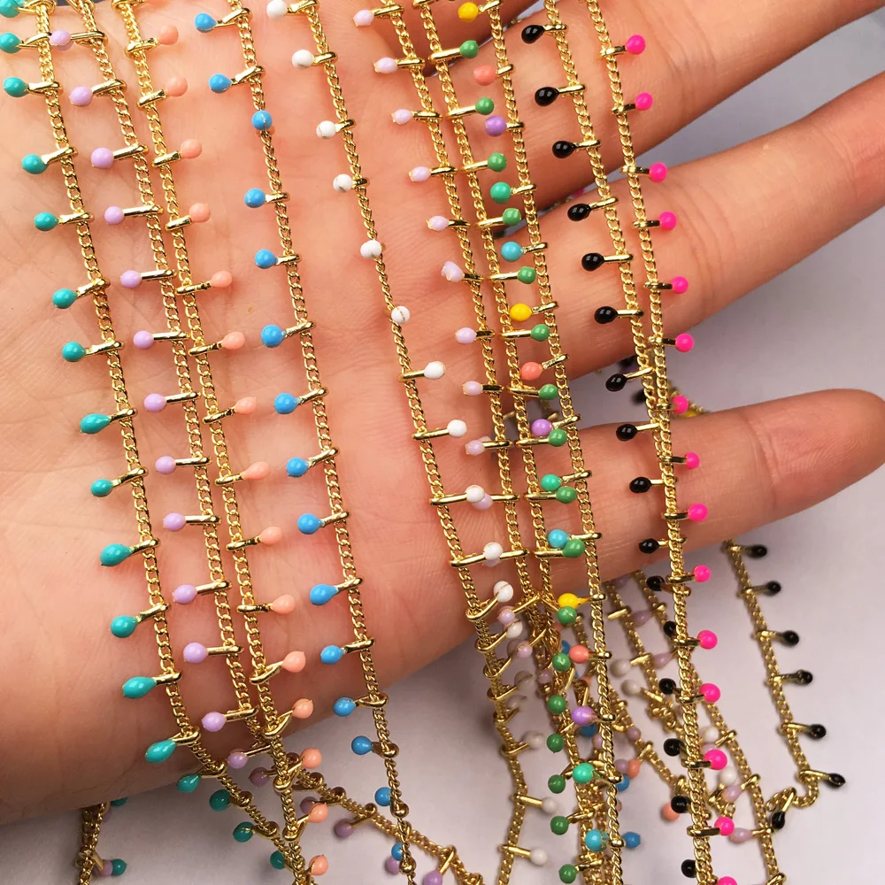 1 Meter Handmade Gold Wire Wrapped Rosary Chain stone Beads Chains for Necklaces Bracelets Anklet Making DIY Jewelry Findings
1 Meter Handmade Gold Wire Wrapped Rosary Chain stone Beads Chains for Necklaces Bracelets Anklet Making DIY Jewelry Findings