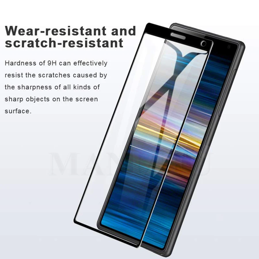 Полное покрытие экрана протектор 3D изогнутое закаленное стекло для Sony Xperia XZ1
