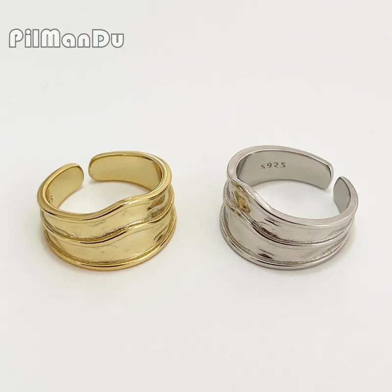PilManDu Hot Sale Sterling Silver Ring Punk Vintage Style Wide Surface Opening Women Rings 925 Sterling Silver Lady Jewelry 
PilManDu Hot Sale Sterling Silver Ring Punk Vintage Style Wide Surface Opening Women Rings 925 Sterling Silver Lady Jewelry