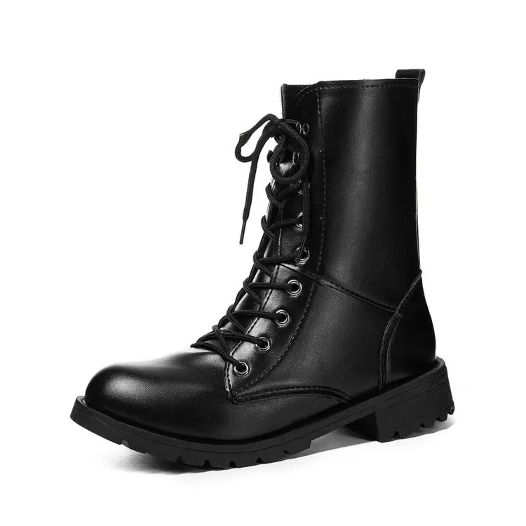 Women Autumn Platform Mid Calf Boots Female Lace Up Punk Motorcycle Boot Plus Size Buckle Strap Zipper Ladies Low Heel Shoes 986
Women Autumn Platform Mid Calf Boots Female Lace Up Punk Motorcycle Boot Plus Size Buckle Strap Zipper Ladies Low Heel Shoes 986
