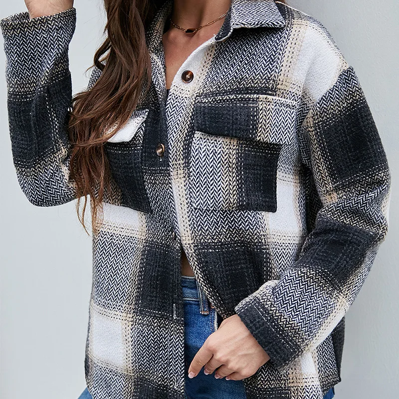 ZOGAA Shirt Coat Women Autumn Winter Single-breasted Plaid Cardigan Stitching Long-sleeved Casual Ladies Jacket All-match Chic
ZOGAA Shirt Coat Women Autumn Winter Single-breasted Plaid Cardigan Stitching Long-sleeved Casual Ladies Jacket All-match Chic