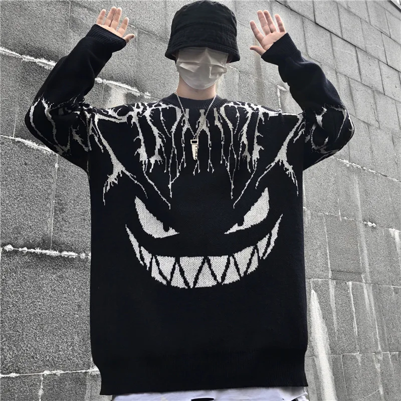 Korean Fashion Sweater Men Fall Retro Demon Jacquard Wool Sweater Casual Men's Streetwear Men's Knitted Sweater Men's Pullover
Korean Fashion Sweater Men Fall Retro Demon Jacquard Wool Sweater Casual Men's Streetwear Men's Knitted Sweater Men's Pullover