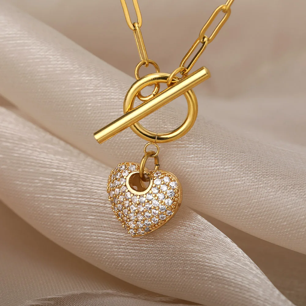 Vintage Zircon Heart Necklaces For Women Stainless Steel Heart Evil Eyes Pendant Necklace Choker Jewelry Gift Bijoux Femme
Vintage Zircon Heart Necklaces For Women Stainless Steel Heart Evil Eyes Pendant Necklace Choker Jewelry Gift Bijoux Femme