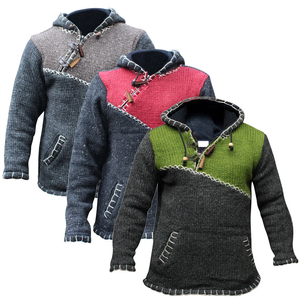 Knitted Sweater Men Hoodie Pullover Jumper Streetwear Cropped Autumn Spring Spliced Plus Size Stitch Hooded Sweatshirt Thin Top
Knitted Sweater Men Hoodie Pullover Jumper Streetwear Cropped Autumn Spring Spliced Plus Size Stitch Hooded Sweatshirt Thin Top