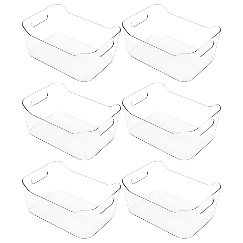 Refrigerator Organizer Bins 6 Pack - Clear Small Plastic Fridge Organizer with Handle for Freezer, Cabinet, Cupboard
Refrigerator Organizer Bins 6 Pack - Clear Small Plastic Fridge Organizer with Handle for Freezer, Cabinet, Cupboard