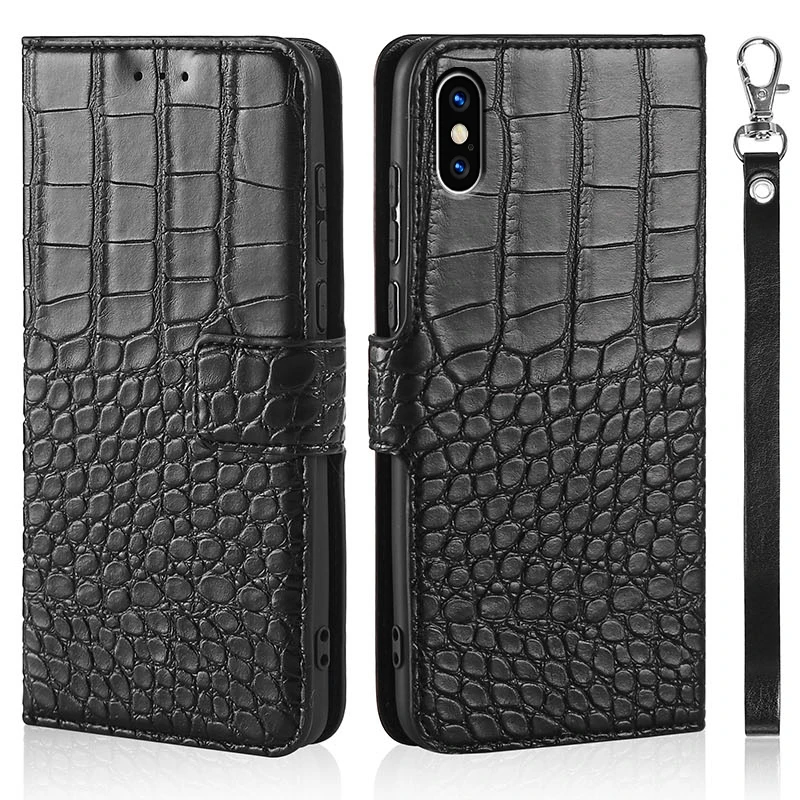 Роскошный чехол-книжка для iPhone XS чехол с крокодиловой текстурой кожаный телефона