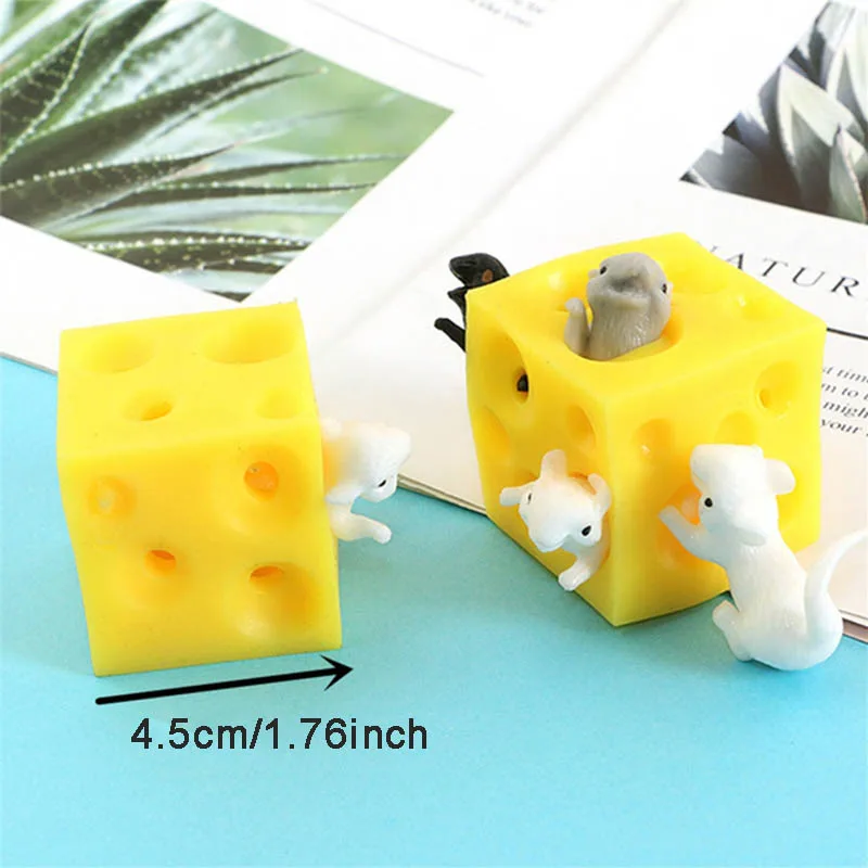 Creative Mouse and Cheese Stress Relief Toy Figures Block Stressbusting Squeeze Toy For Kids Adult New 
Creative Mouse and Cheese Stress Relief Toy Figures Block Stressbusting Squeeze Toy For Kids Adult New