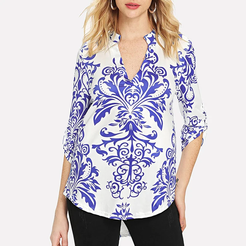 Maternity V-neck Printed Nine-Sleeve Retro T-shirt
Maternity V-neck Printed Nine-Sleeve Retro T-shirt