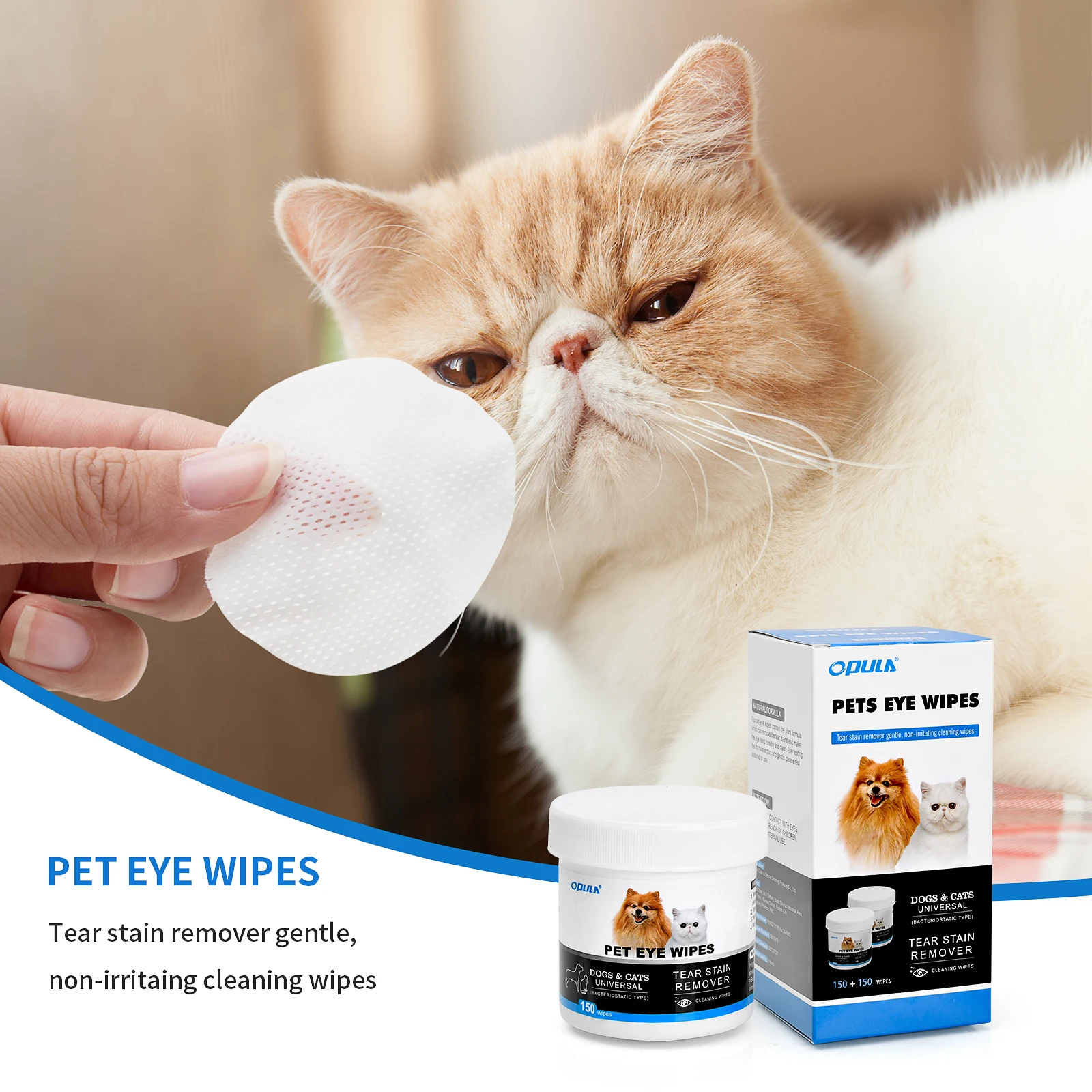 150pcs+150pcs Dog Eye Wipes, Cat Dog Eye Cleaner Pet Tear Stain Remover Wipes Unscented Gentle Pet Tear Cotton Wipe
150pcs+150pcs Dog Eye Wipes, Cat Dog Eye Cleaner Pet Tear Stain Remover Wipes Unscented Gentle Pet Tear Cotton Wipe