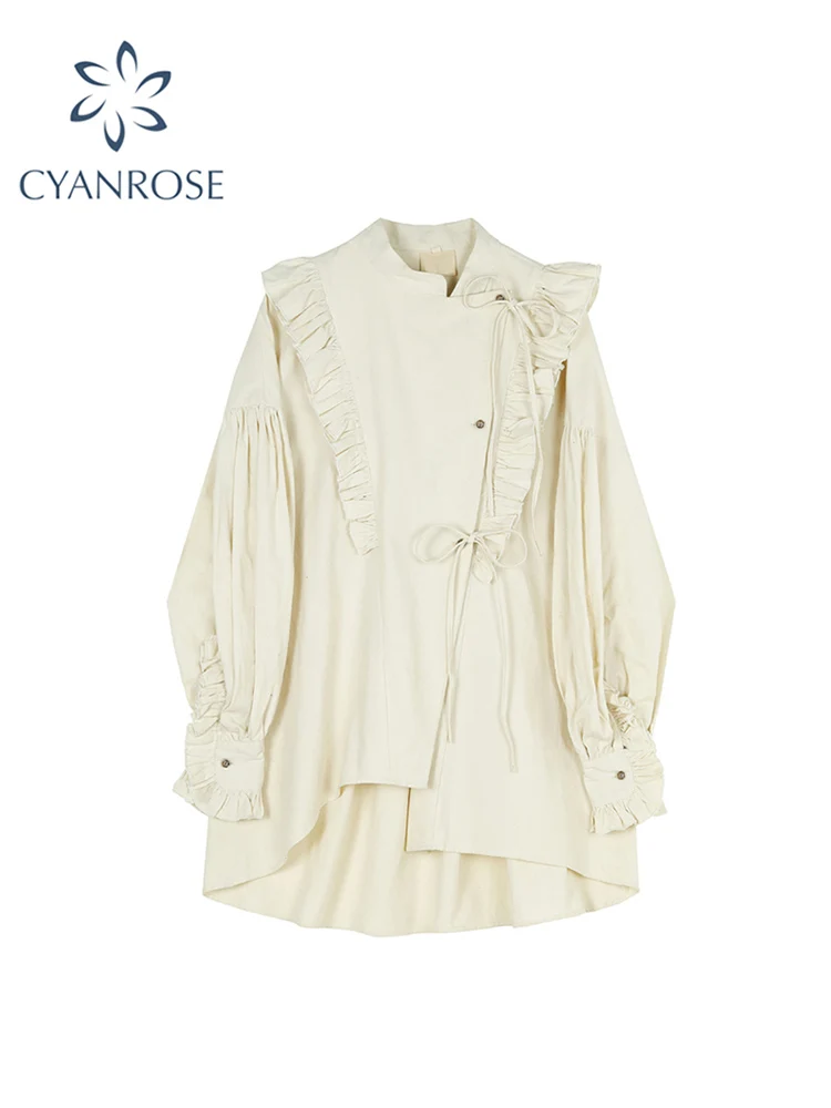 Women Shirts Sweet Stand Collar Single Breasted Puff Sleeve Female Vintage Casual Elegant Office Ladies Trendy Blouse Spring New
Women Shirts Sweet Stand Collar Single Breasted Puff Sleeve Female Vintage Casual Elegant Office Ladies Trendy Blouse Spring New