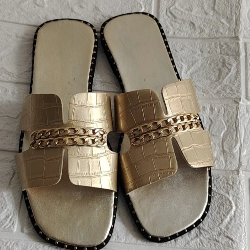 Classic Designer New 2021 Women Flat Flip Flops Double Chain Sandal Slippers Shoes Women Lady Flats Slippers Sandals Shoes Woman
Classic Designer New 2021 Women Flat Flip Flops Double Chain Sandal Slippers Shoes Women Lady Flats Slippers Sandals Shoes Woman