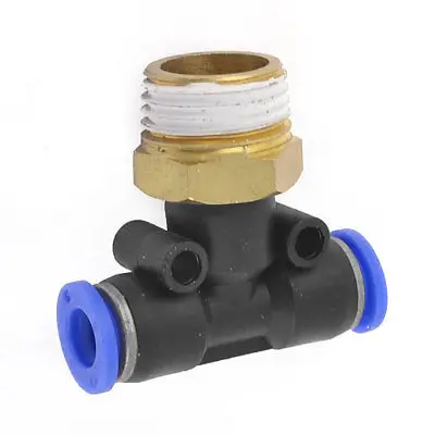 1/2" PT Male Thread to 8mm One Touch Push In T Shaped Air Quick Fitting Joint 3pcs
1/2" PT Male Thread to 8mm One Touch Push In T Shaped Air Quick Fitting Joint 3pcs