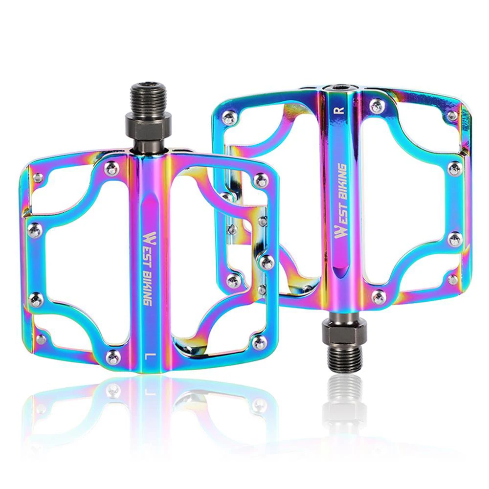 Aluminium Alloy Bike Pedals Ultra Light Bicycle Pedals 3 Bearings Cycling Pedals Bicycle Flat Alloy Pedals Non-Slip Pedals