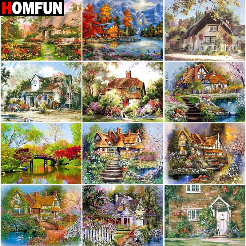 Алмазная живопись HOMFUN, картина «сделай сам» из квадратных/круглых страз, с рисунком «закат деревенского дома», бриллиантовая вышивка, искусственная вышивка крестиком, Декор
Алмазная живопись HOMFUN, картина «сделай сам» из квадратных/круглых страз, с рисунком «закат деревенского дома», бриллиантовая вышивка, искусственная вышивка крестиком, Декор