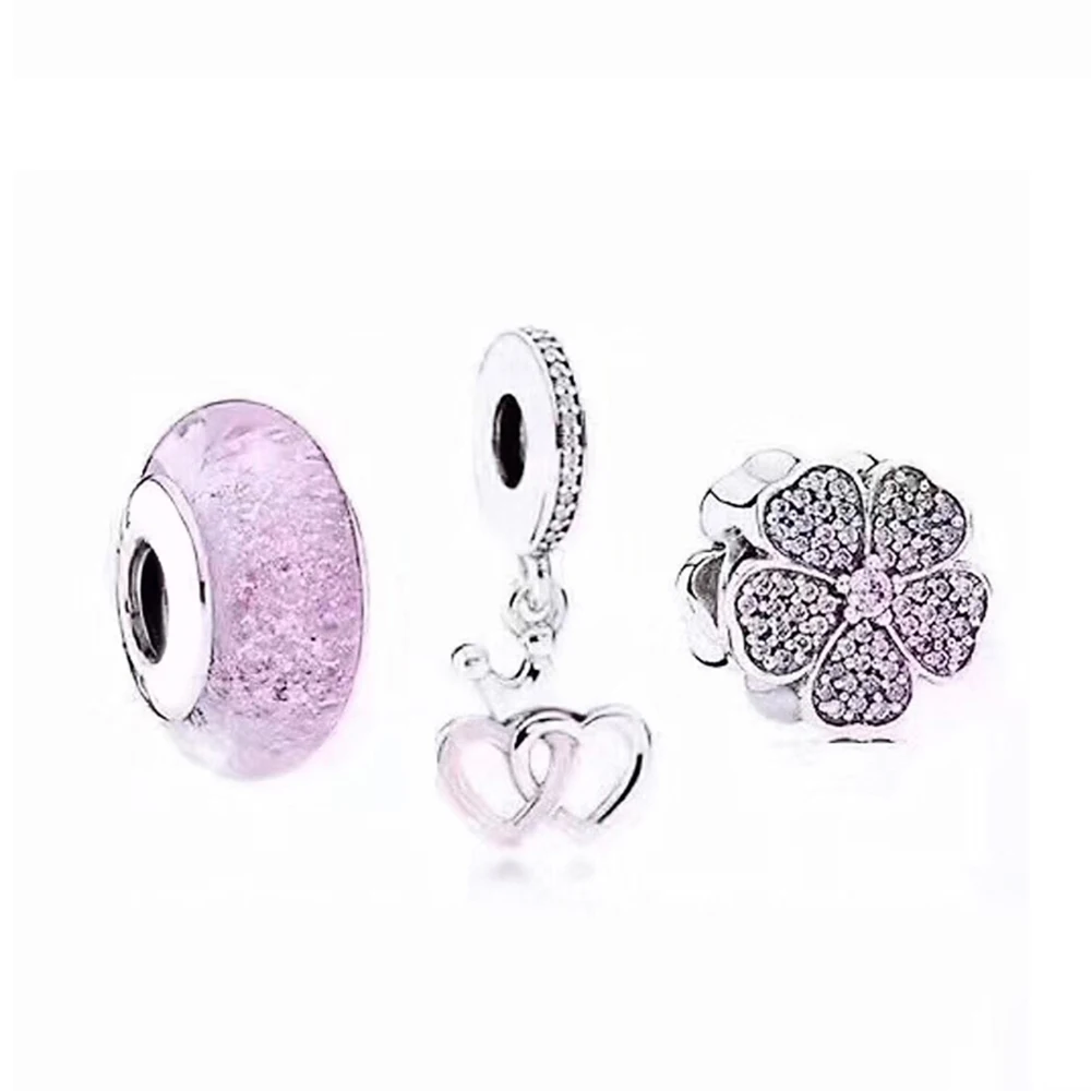 NEW 100% 925 Sterling Silver Pink Love Daisy Charm Glazed Glass Beads Heart-shaped Charm Set Succinct Mystery Jewelry Gift
NEW 100% 925 Sterling Silver Pink Love Daisy Charm Glazed Glass Beads Heart-shaped Charm Set Succinct Mystery Jewelry Gift