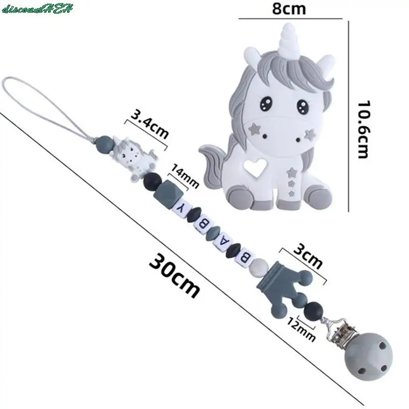 Baby Silicone Teether Cute Unicorn Animal Teether Chain Pacifier Clips Holder for Infant Toddler
Baby Silicone Teether Cute Unicorn Animal Teether Chain Pacifier Clips Holder for Infant Toddler