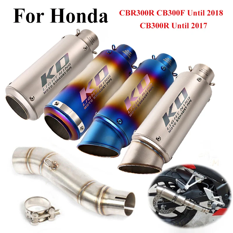 

Slip For Honda CBR300R CB300F CB300R Motorcycle Exhaust Pipe Muffler Tips Silencer Pipe Middle Link Tube Exhaust System Escape