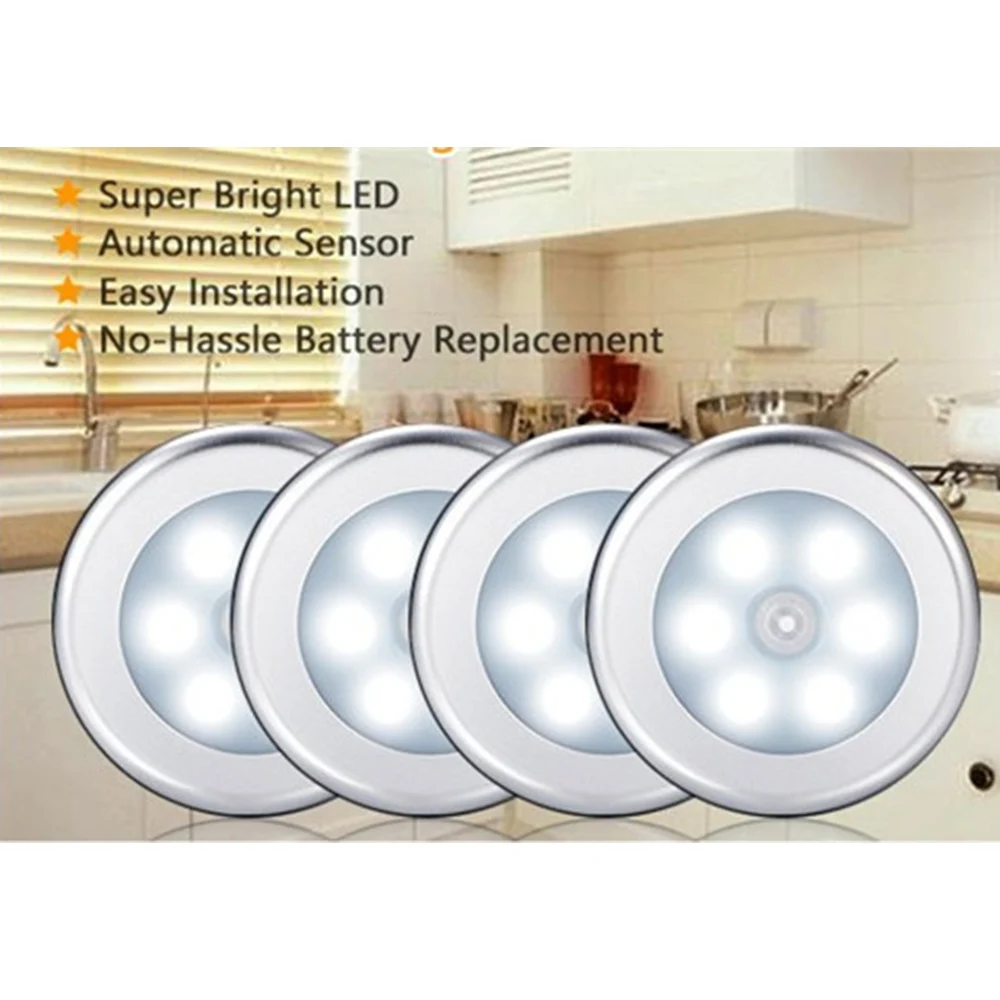 6 LEDs Motion Sensor Cabinet Light Battery-Powered Wireless Detector Light Auto On/Off Lamp Protect Eye Lamp Cabinet Light
6 LEDs Motion Sensor Cabinet Light Battery-Powered Wireless Detector Light Auto On/Off Lamp Protect Eye Lamp Cabinet Light