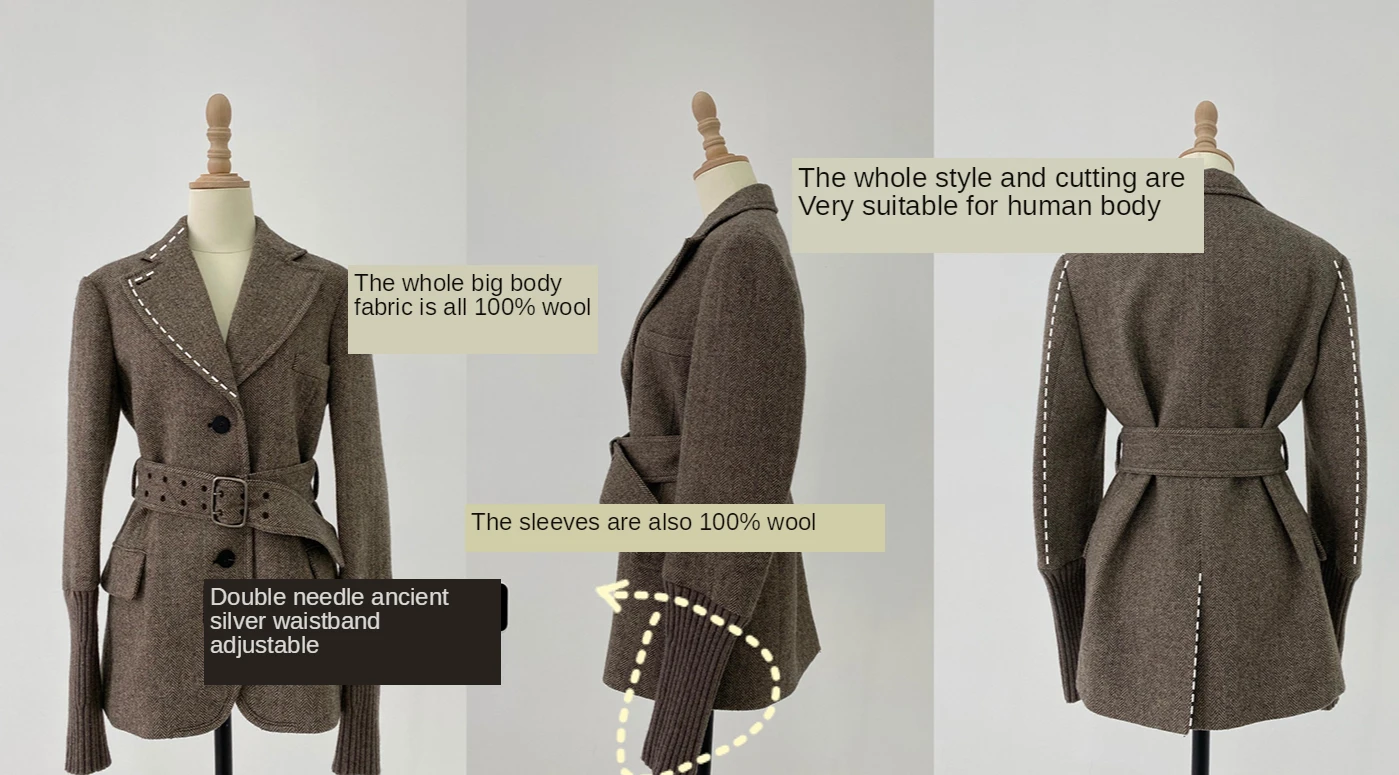 DEAT 2021 new winter fashion women clothes notched collar full sleeves gray color woolen elastic sleeves blazer with belt WP0460
DEAT 2021 new winter fashion women clothes notched collar full sleeves gray color woolen elastic sleeves blazer with belt WP0460