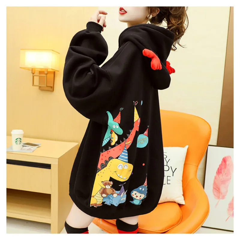 Autumn and Winter New Style Plus Velvet Thick Cute Hooded Sweater Women Korean Loose Casual Hong Kong Style Jacket Women
Autumn and Winter New Style Plus Velvet Thick Cute Hooded Sweater Women Korean Loose Casual Hong Kong Style Jacket Women
