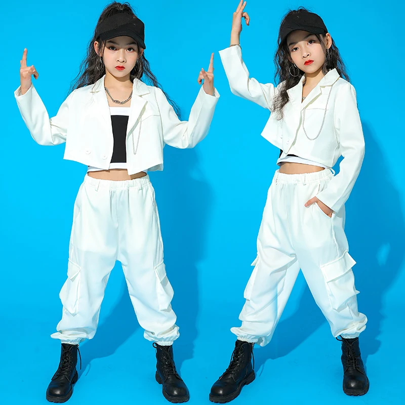 Jazz Dance Costume Girls White Top Hiphop Pants Suit Kids Hip Hop Clothing Children Modern Dance Clothes Stage Costumes SL5157
Jazz Dance Costume Girls White Top Hiphop Pants Suit Kids Hip Hop Clothing Children Modern Dance Clothes Stage Costumes SL5157