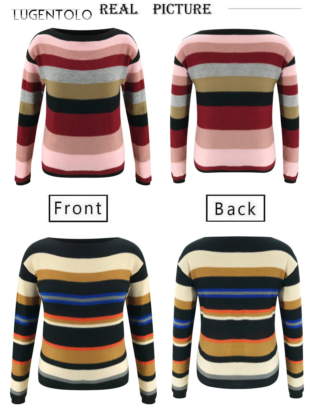Lugentolo Women Slim Sweater Autumn Winter O-Neck Casual Pullover Stripe Color Long Sleeve Lady Simple All-match Sweaters
Lugentolo Women Slim Sweater Autumn Winter O-Neck Casual Pullover Stripe Color Long Sleeve Lady Simple All-match Sweaters