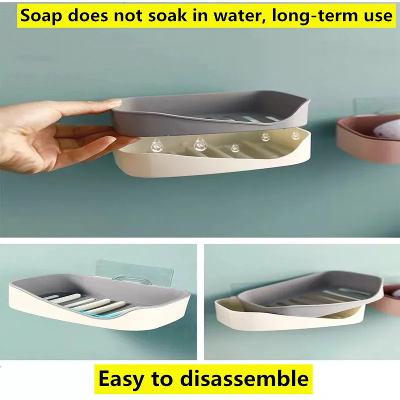 Soap Rack No Drilling Wall Mounted Double Layer Soap Holder Soap Sponge Dish Bathroom Accessories Soap Dishes Self Adhesive
Soap Rack No Drilling Wall Mounted Double Layer Soap Holder Soap Sponge Dish Bathroom Accessories Soap Dishes Self Adhesive