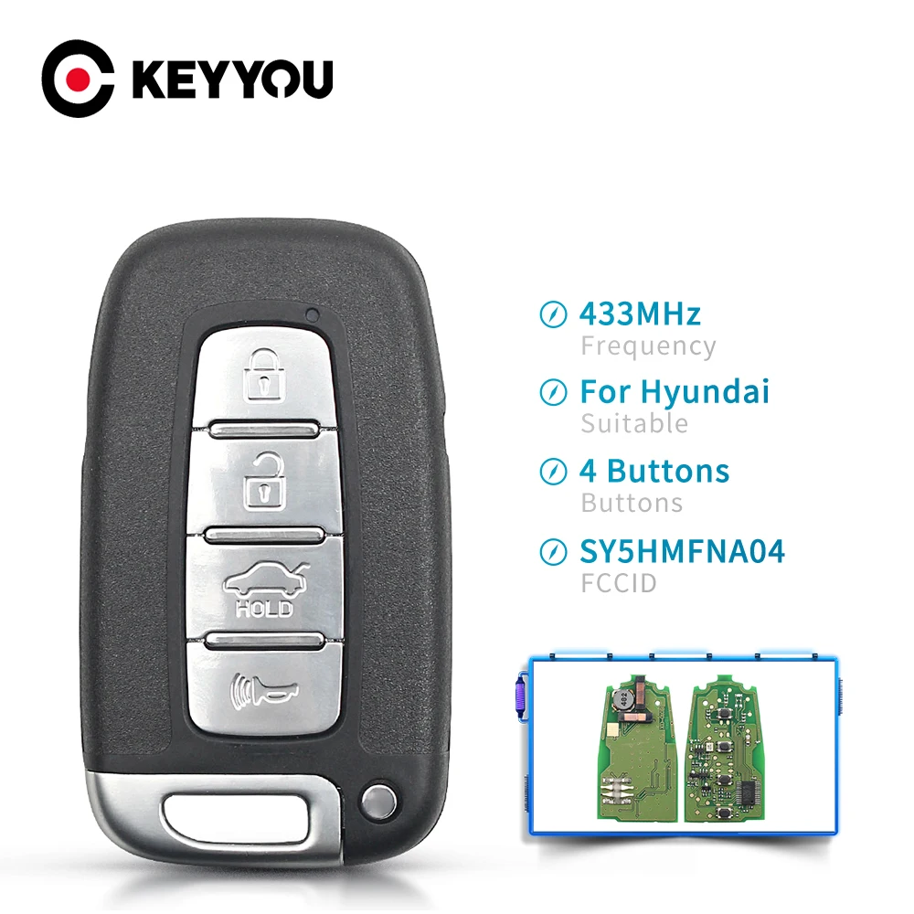 KEYYOU 5X For HYUNDAI I30 I45 Ix35 Genesis Equus Veloster Tucson Sonata Elantra SY5HMFNA04 For Kia TOY40 433Mhz Remote Car Key
KEYYOU 5X For HYUNDAI I30 I45 Ix35 Genesis Equus Veloster Tucson Sonata Elantra SY5HMFNA04 For Kia TOY40 433Mhz Remote Car Key