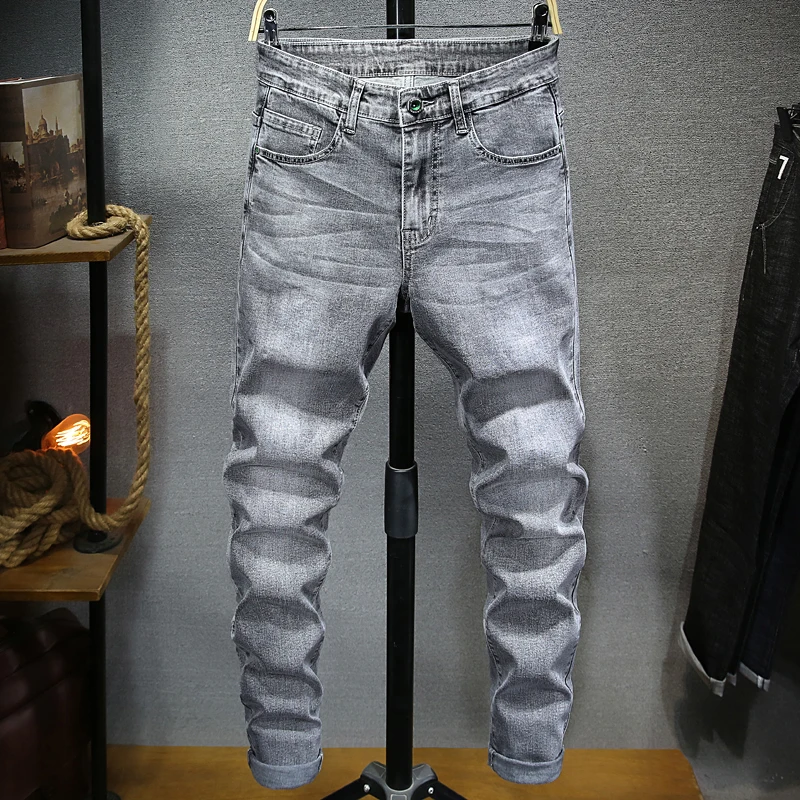 Men's Jeans Summer Thin Section Large Size 46 44 42 Fashion Slim Stretch Cotton Denim Smoky Gray Distressed Casual Trousers
Men's Jeans Summer Thin Section Large Size 46 44 42 Fashion Slim Stretch Cotton Denim Smoky Gray Distressed Casual Trousers