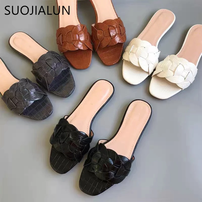 SUOJIALUN 2021 Women Brand Slippers Summer Open Toe Flat Casual Sandal Slides Outdoor Female Beach Flip Flops Big Size 42
SUOJIALUN 2021 Women Brand Slippers Summer Open Toe Flat Casual Sandal Slides Outdoor Female Beach Flip Flops Big Size 42