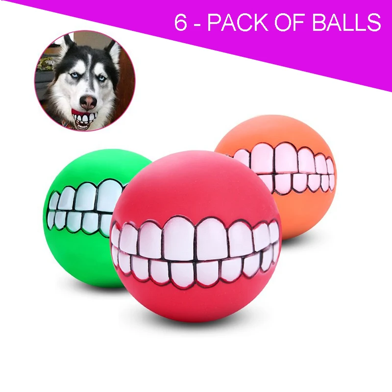 6 Pcs In A Pack Funny Dog Squeaky Sound Chew Ball Super Loud Squeaker Teeth Pattern Toy 6 Colors for Large Medium Dogs
6 Pcs In A Pack Funny Dog Squeaky Sound Chew Ball Super Loud Squeaker Teeth Pattern Toy 6 Colors for Large Medium Dogs