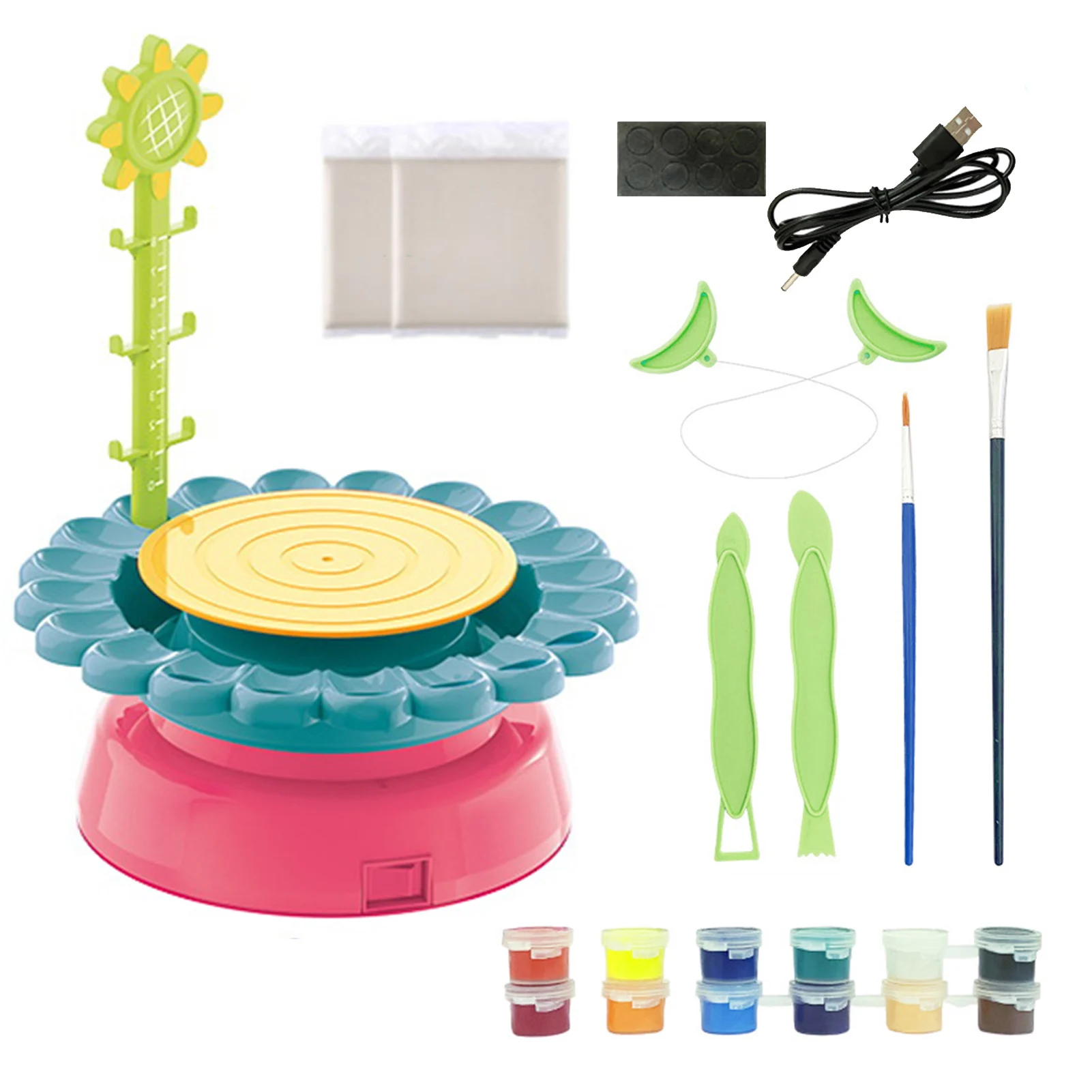 USB Electric Pottery Wheel Machine Mini Pottery Making Machine DIY Craft Ceramic Clay Pottery Kit with Pigment Clay Kids Toy
USB Electric Pottery Wheel Machine Mini Pottery Making Machine DIY Craft Ceramic Clay Pottery Kit with Pigment Clay Kids Toy