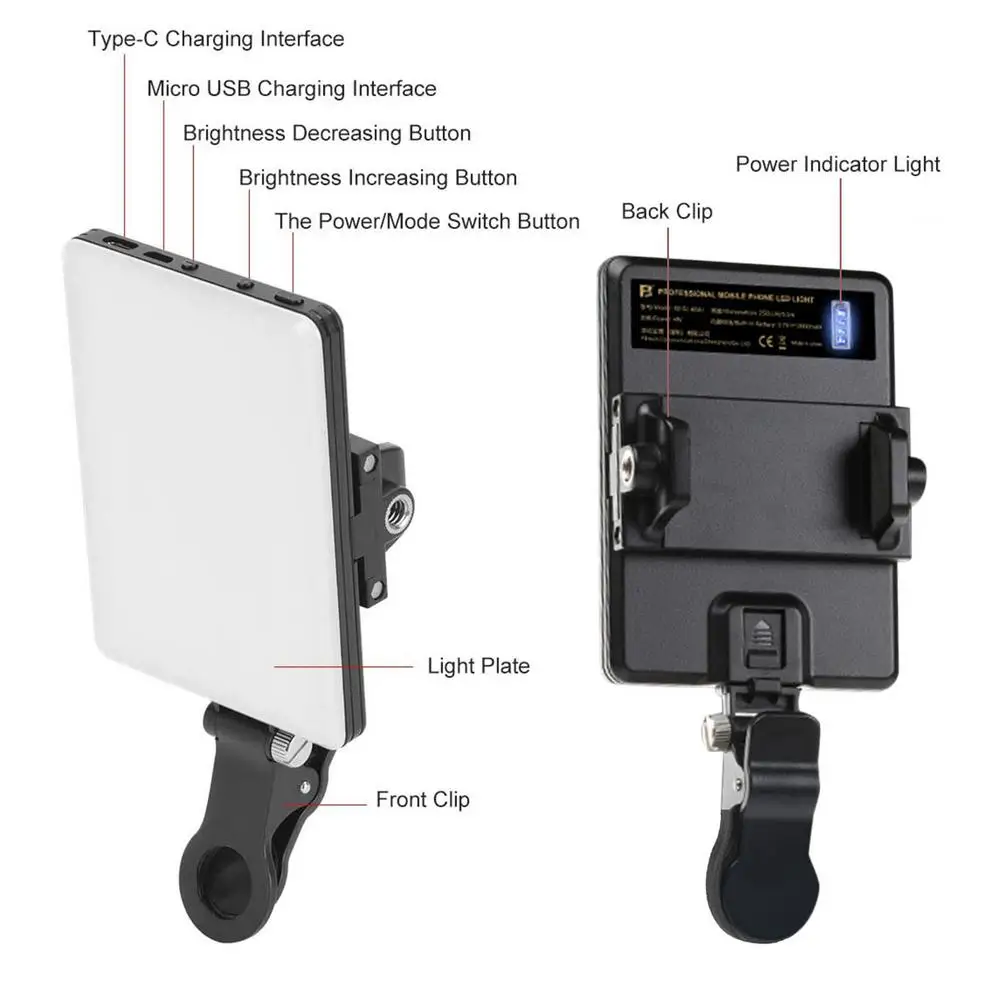 Mobile Phone Fill Light Handheld LED Live Broadcast Selfie Computer Video Conference Fill-in | Электроника