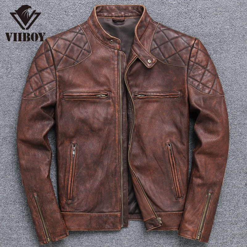 YR!Free shipping.Wholesales men vintage genuine leather coat.classic rider cool cowhide jacket.slim brown natural leather cloth
YR!Free shipping.Wholesales men vintage genuine leather coat.classic rider cool cowhide jacket.slim brown natural leather cloth