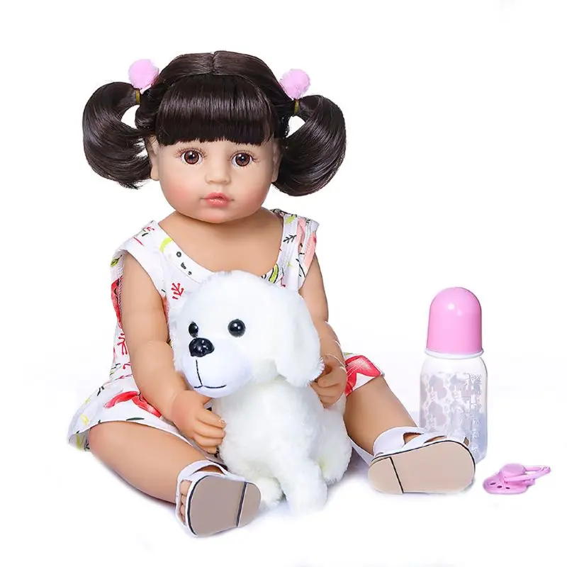 55cm Realistic Doll Full Soft Vinyl Toddler Babies Lifelike Princess Girl Accompany Dog Toy Birthday Christmas Gifts
55cm Realistic Doll Full Soft Vinyl Toddler Babies Lifelike Princess Girl Accompany Dog Toy Birthday Christmas Gifts