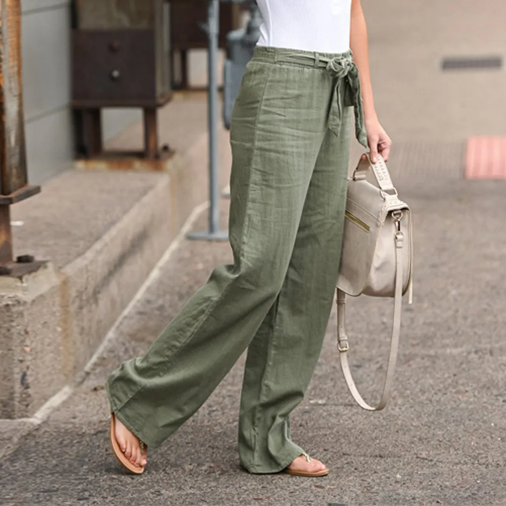 Fashion Womens Solid Color Bandage Loose Casual Wide Leg Leggings Bottom Long Pants Sexy High Quality Pants 2.19
Fashion Womens Solid Color Bandage Loose Casual Wide Leg Leggings Bottom Long Pants Sexy High Quality Pants 2.19