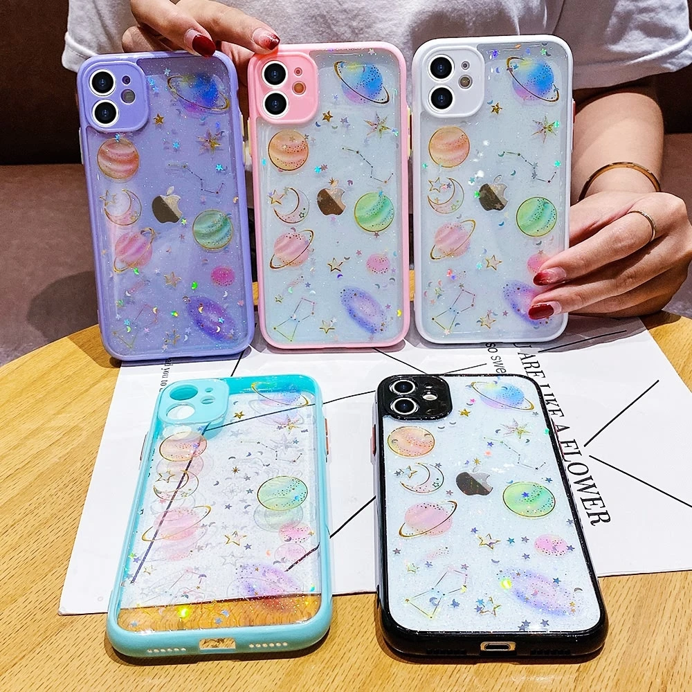 Epoxy Space Glitter Phone Case for IPhone 12 Mini 11 Pro Max Xr X Xs 8 7 Plus SE2020 Transparent Planet Star Slim Silicone Cover
Epoxy Space Glitter Phone Case for IPhone 12 Mini 11 Pro Max Xr X Xs 8 7 Plus SE2020 Transparent Planet Star Slim Silicone Cover