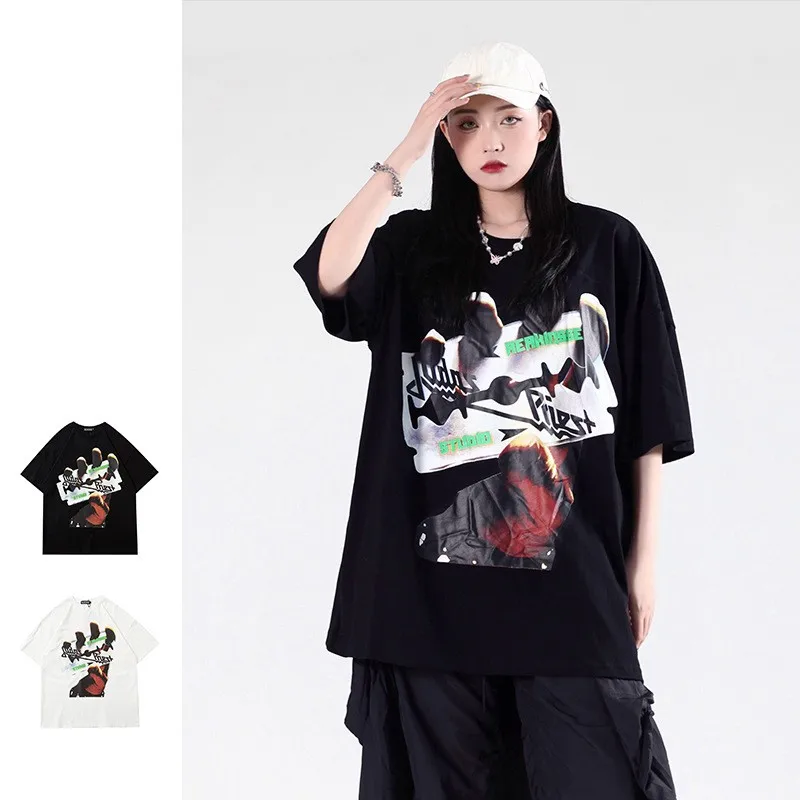 Dark Blade Wind Printing Theme Men's Short-sleeved T-shirt Couple Neutral Style Loose Oversize High-quality Short-sleeved Retro
Dark Blade Wind Printing Theme Men's Short-sleeved T-shirt Couple Neutral Style Loose Oversize High-quality Short-sleeved Retro
