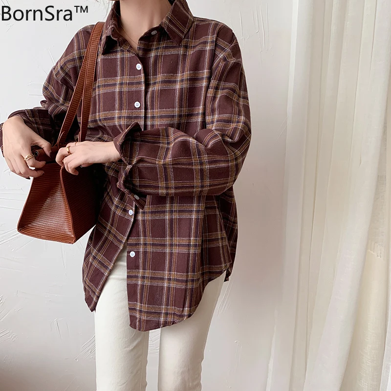 Bornsra 2020 Autumn Chiffon Full Turn-down Collar Womens Tops and Blouses Plaid Women Shirts Blouses
Bornsra 2020 Autumn Chiffon Full Turn-down Collar Womens Tops and Blouses Plaid Women Shirts Blouses