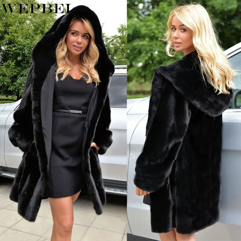 WEPBEL Faux Fur Coat Women's Casual Solid Color Plush Cardigan Coat Winter Fashion Long Sleeve Loose Hooded Warm Jacket
WEPBEL Faux Fur Coat Women's Casual Solid Color Plush Cardigan Coat Winter Fashion Long Sleeve Loose Hooded Warm Jacket