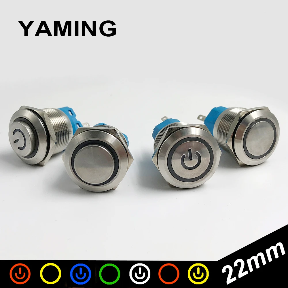 22mm Metal Push Button Switch LED Power Light Lamp Reset/Latching Waterproof IP65 Stainless Colorful Useful Durable
22mm Metal Push Button Switch LED Power Light Lamp Reset/Latching Waterproof IP65 Stainless Colorful Useful Durable