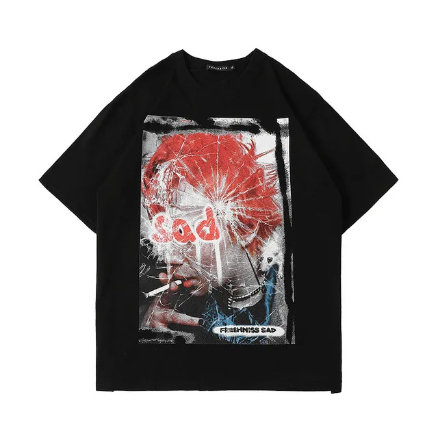 VFIVE UNFOUR Summer Oversized Hipster T-Shirts Hip Hop Men Distressed Smoking Boy Letter Print Short Sleeve Tees Casual Tops 
VFIVE UNFOUR Summer Oversized Hipster T-Shirts Hip Hop Men Distressed Smoking Boy Letter Print Short Sleeve Tees Casual Tops